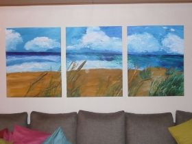 Strandszene 3teilig